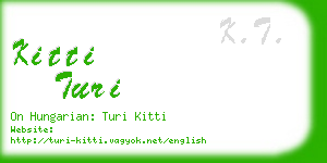 kitti turi business card